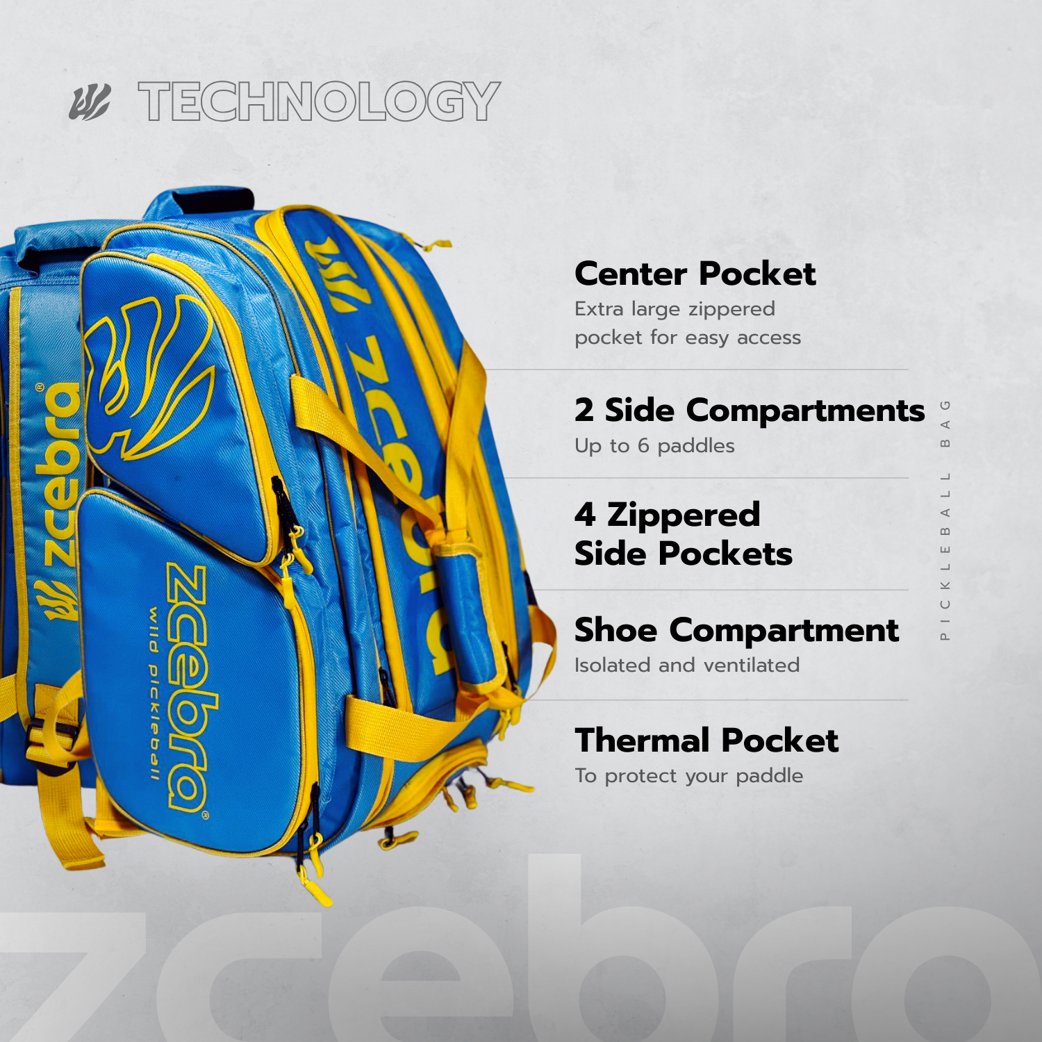 Paletero Pickleball Zcebra Wild Bag