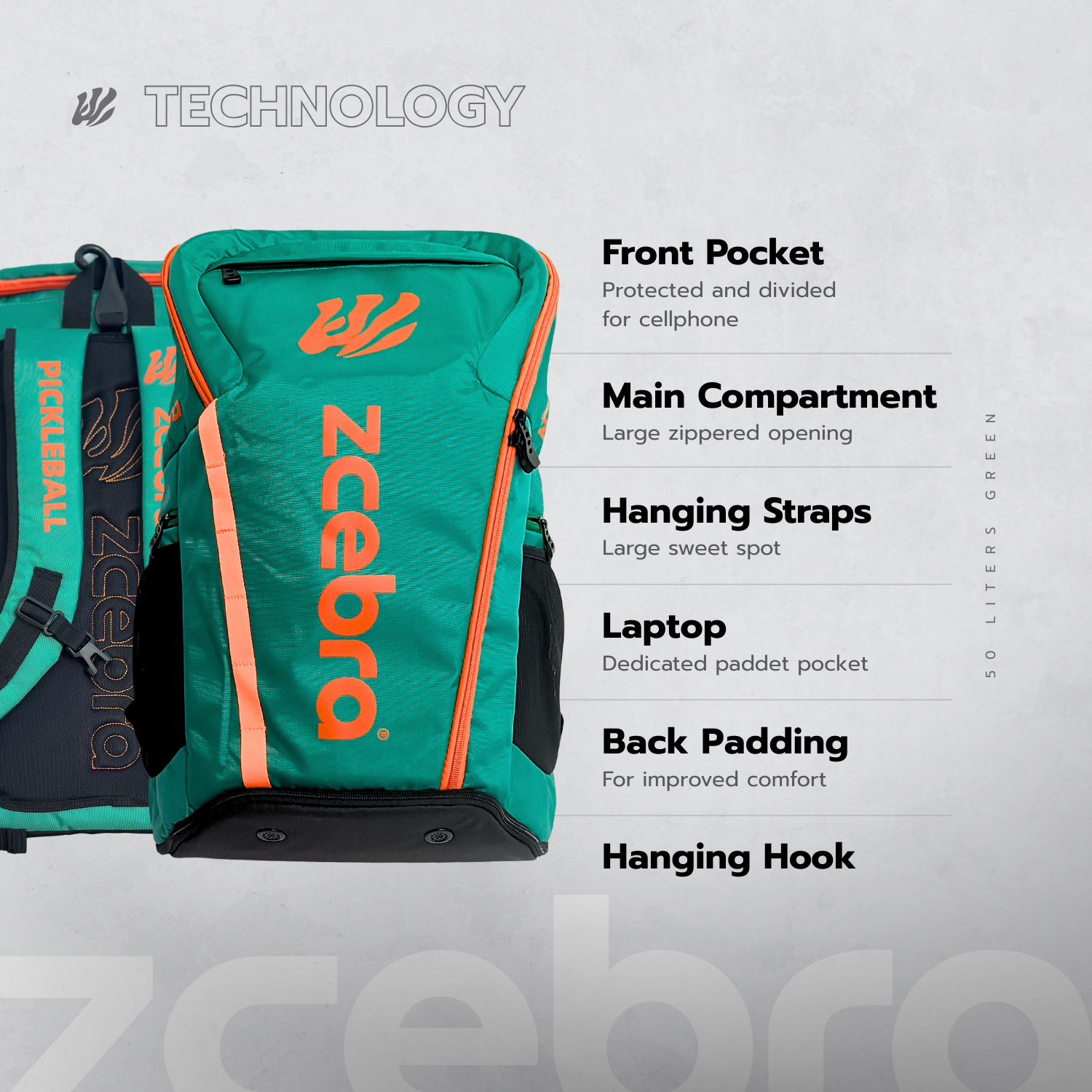 Mochila ZCEBRA MotionPack - Verde