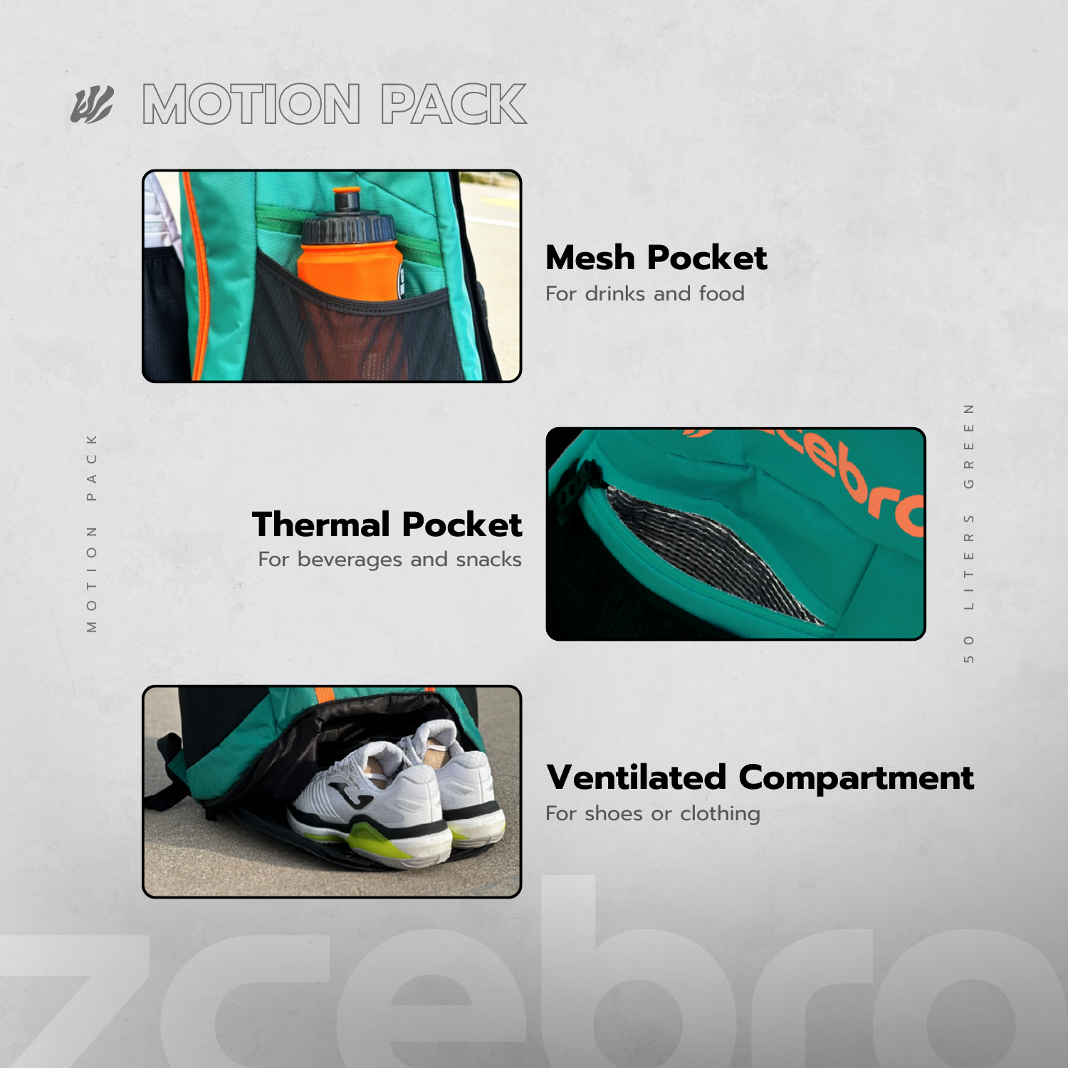 Mochila ZCEBRA MotionPack - Verde