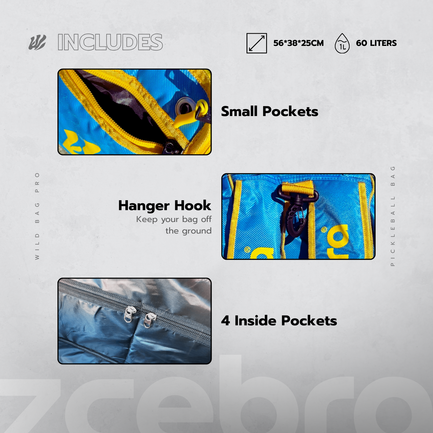 Paletero Pickleball Zcebra Wild Bag