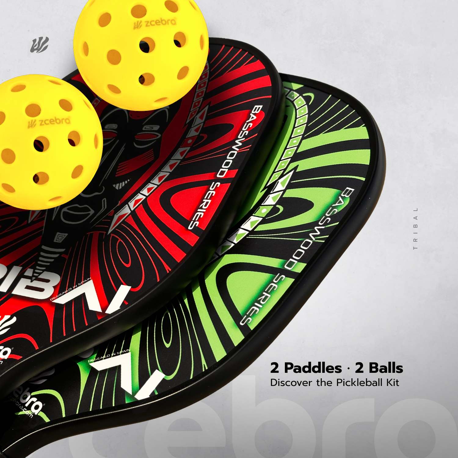 Pickleball set 2 paddles 2 balls